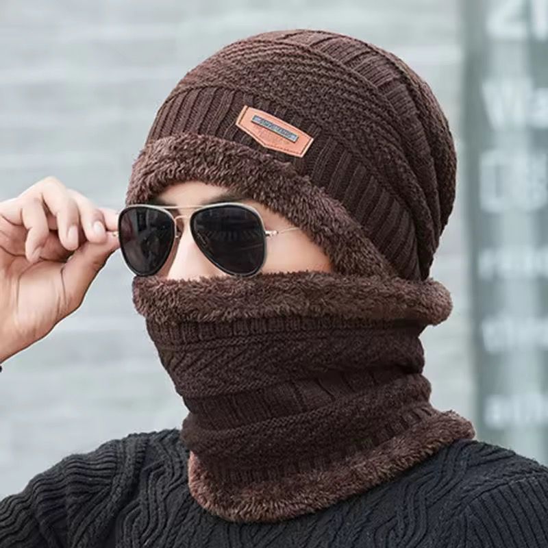 2-in-1 Winter Knit Beanie & Neck Warmer Set